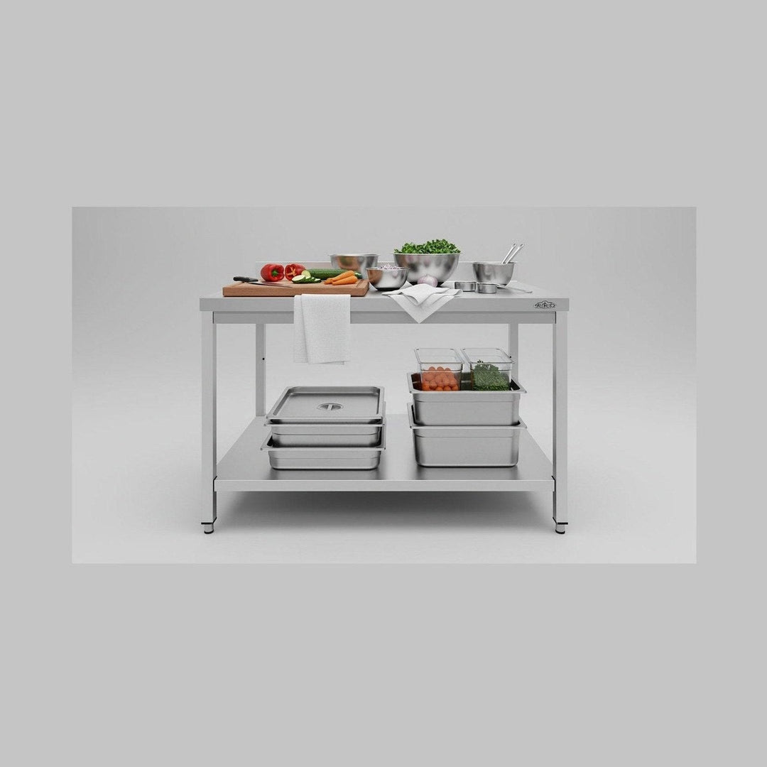 KRD Stainless Steel Work Table Bottom Shelf 1500(W)x850(H)x600(D)mm splashback