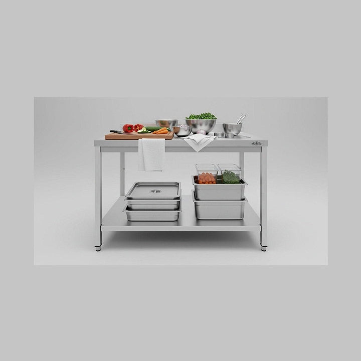KRD Stainless Steel Work Table Bottom Shelf 1500(W)x850(H)x600(D)mm splashback