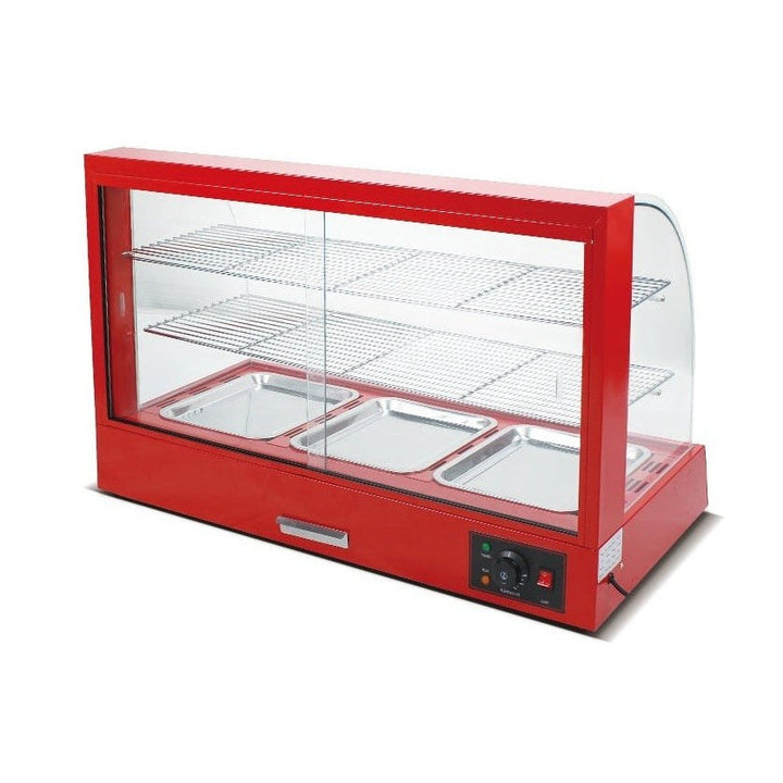 KRD Commercial Curved Glass Hot Food Display Warmer Showcase 1.2kW KR-3P