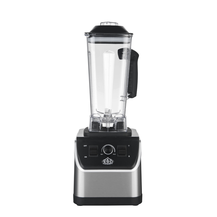 KRD Professional Blender 2 Litres 1500W Manual Control KCM-822 with stainless steel base and clear jug for commercial kitchen use.