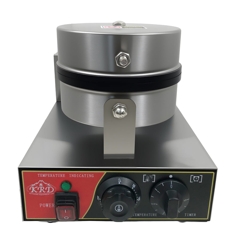 KRD Heavy Duty 1-Plate 5-heart electric waffle machine 1200W KR-HW5 with temperature controls for commercial kitchen use.