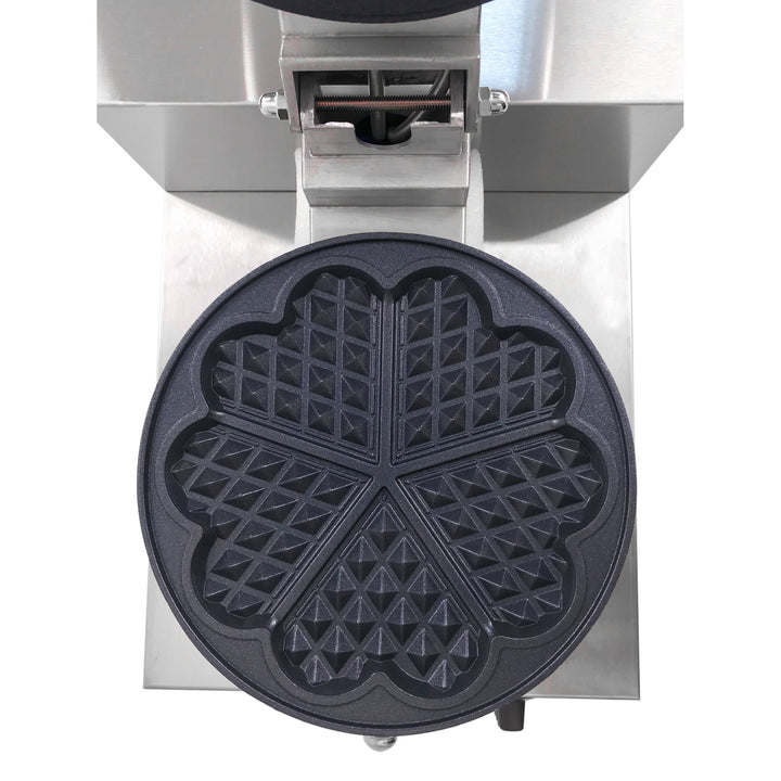 KRD Heavy Duty 1-Plate 5-heart electric waffle machine 1200W KR-HW5 waffle plates for commercial kitchen use.