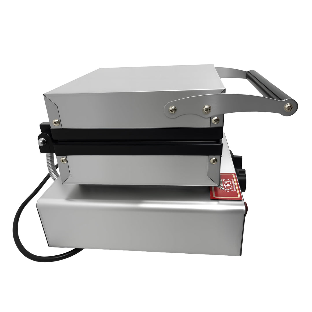 KRD Heavy Duty  Commercial Square 1-Plate Waffle Maker 1600W  KRW-4 with stainless steel design for commercial kitchens.