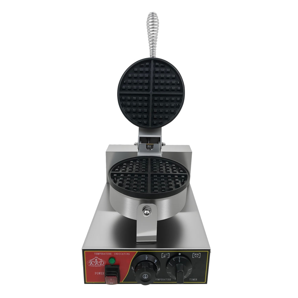 KRD Heavy Duty 1-Plate electric waffle machine 1200W KR-WM-1, commercial kitchen equipment for perfect Belgian waffles.
