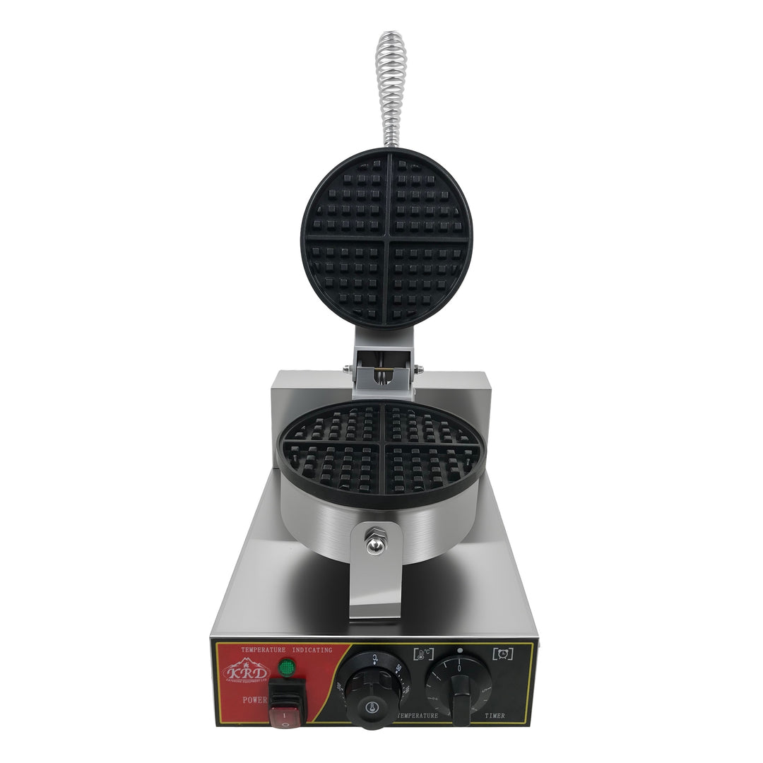 KRD Heavy Duty 1-Plate electric waffle machine 1200W KR-WM-1, commercial kitchen equipment for perfect Belgian waffles.