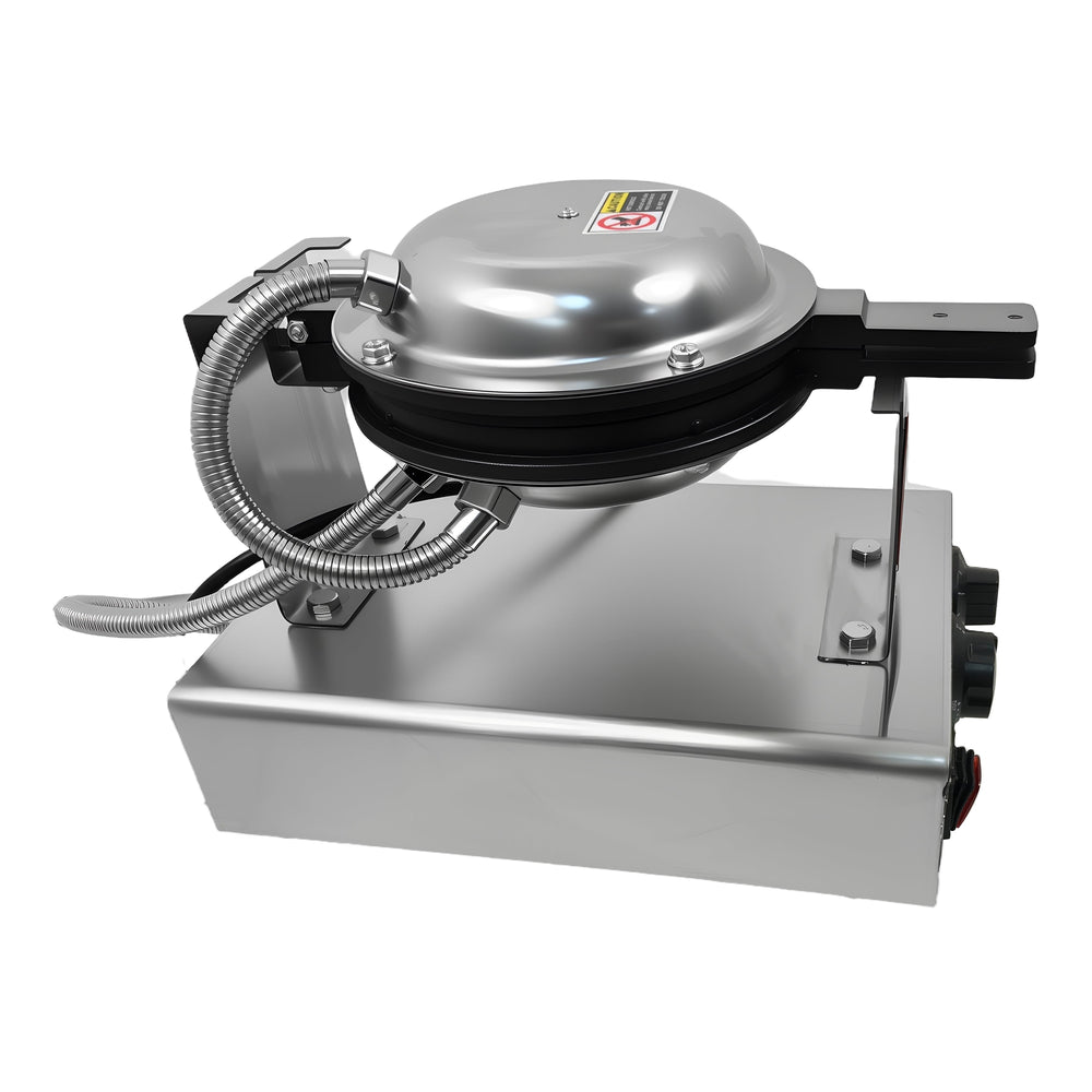 KRD Heavy Duty 1-Plate electric waffle machine 1400W KR-WM-1A in stainless steel, designed for commercial kitchen use.