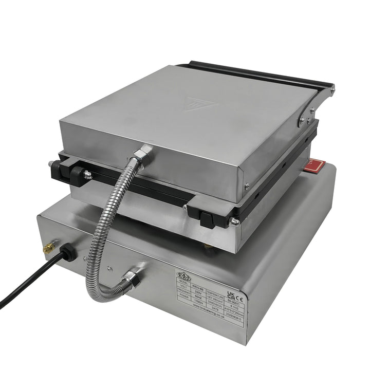 KRD Heavy Duty  Commercial Square Waffle machine 1750W  KRW-6B in stainless steel construction for restaurant equipment.
