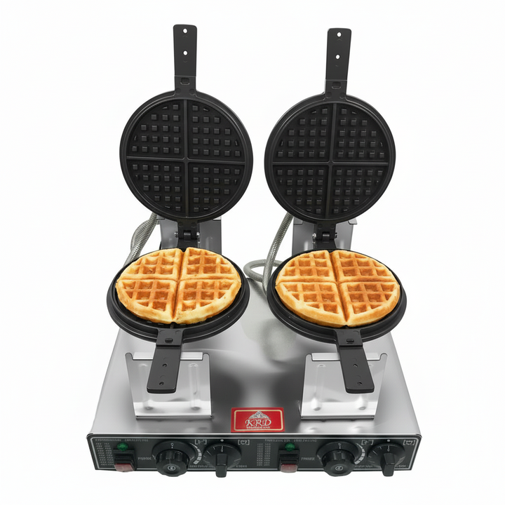 KRD Heavy Duty 2-Plate electric waffle machine 1400W+1400W KR-WM-2A