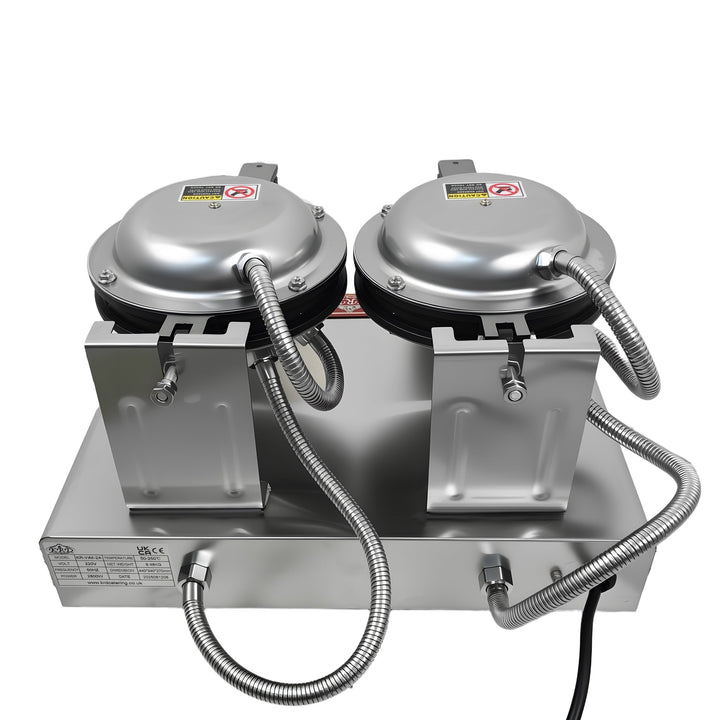 KRD Heavy Duty 2-Plate electric waffle machine 1400W+1400W KR-WM-2A stainless steel commercial kitchen equipment