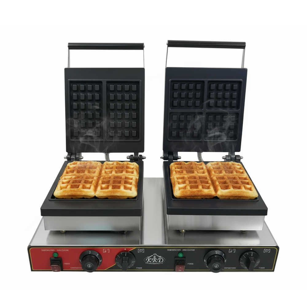 KRD Commercial Waffle maker Double 3.5kW Square Belgian KRW-6
