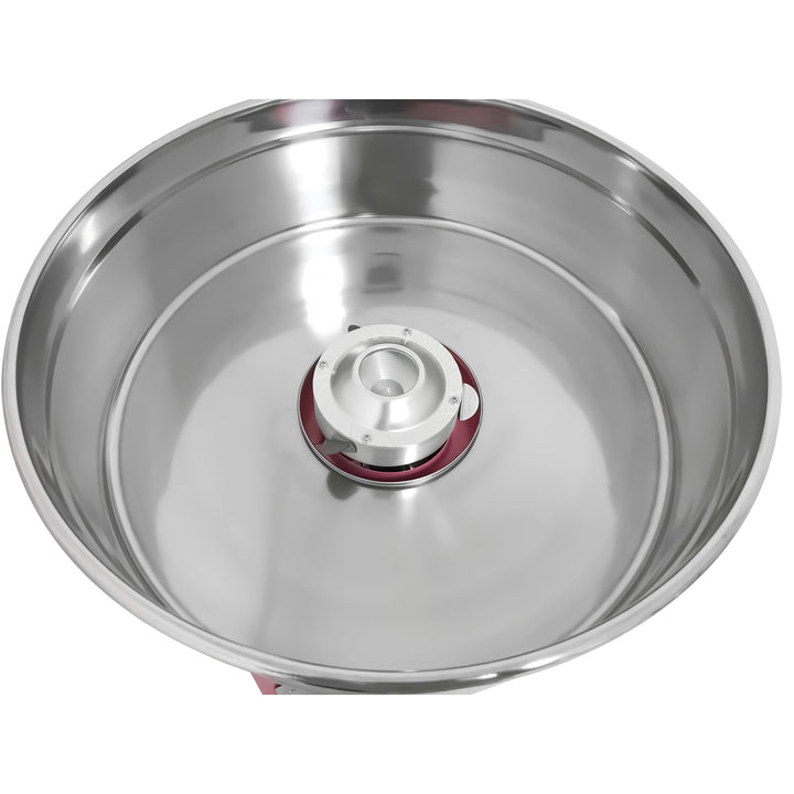 Stainless steel bowl of KRD Professional Electric candy floss machine 930W KR-CF-1E designed for commercial catering use.