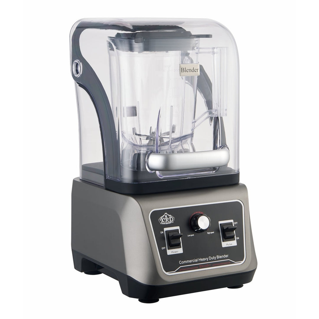 KRD Professional Blender 2 Litres 1800-2200W Manual Control KCM-810 in grey with non-slip base for commercial kitchens.