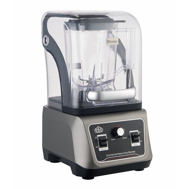 KRD Professional Blender 2 Litres 1800-2200W Manual Control KCM-810 in grey with non-slip base for commercial kitchens.