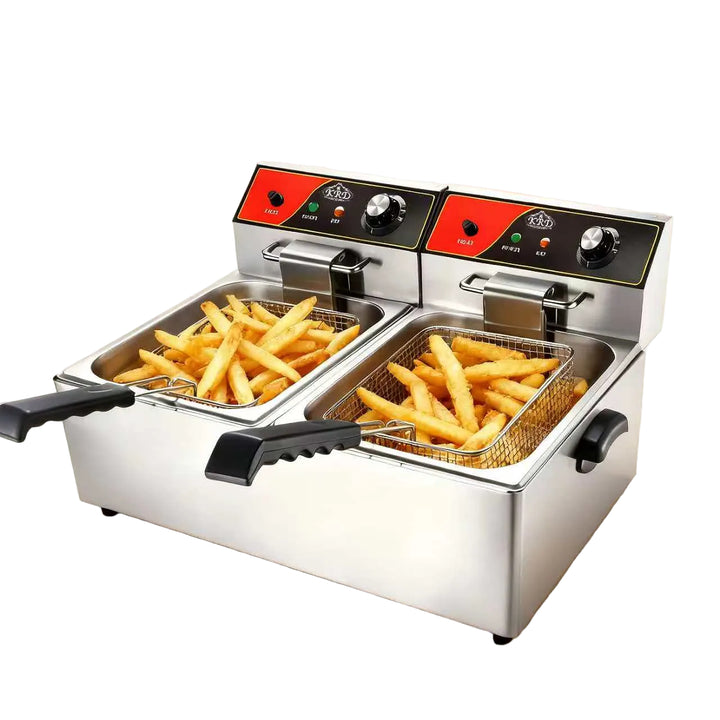 KRD Commercial Fryer Double Electric 2x11 litre 7kW Countertop KEF11L2