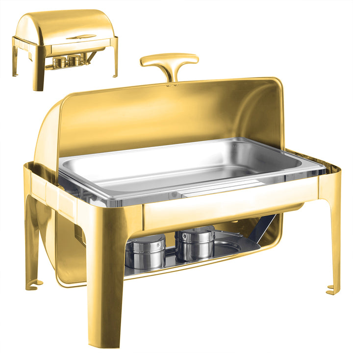 KRD Gold Chafing Dish GN1/1 Stainless steel 9 litres 600x350x320mm Folding Frame