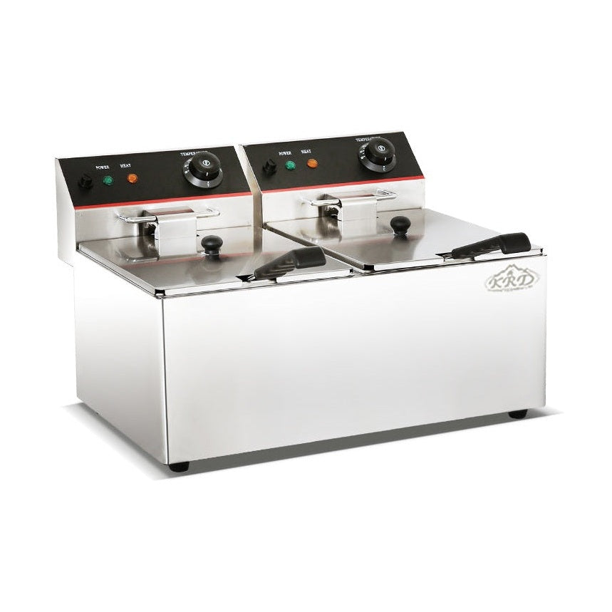 KRD Counter top 1-tank&1- basket electric fryer 2.8KW KR-8L-2 commercial catering equipment with stainless steel body