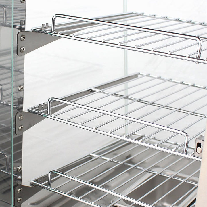 Interior shelves of KRD Commercial Display Showcase 1.5KW KR-702, optimal food warming, commercial catering equipment