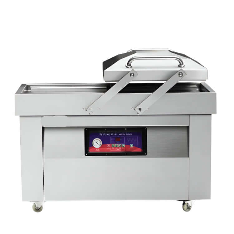 KRD Automatic Double Bell Digital Chamber Vacuum Pack Machine, 900W, designed for versatile food packaging.