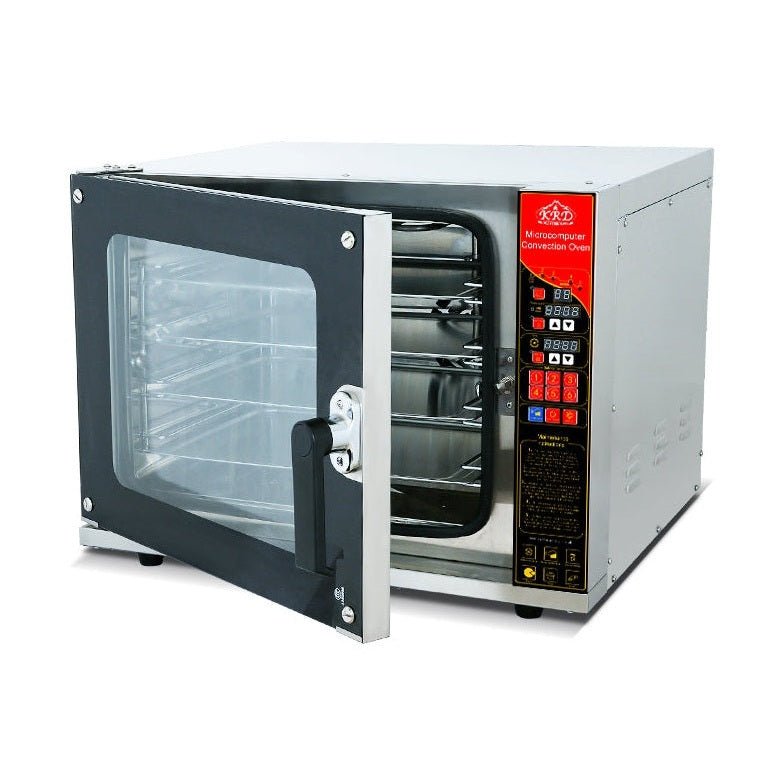KRD Electric Perspective Convection Oven 2+2.6KW KR-4S showing touchscreen panel and stainless steel interior with open door