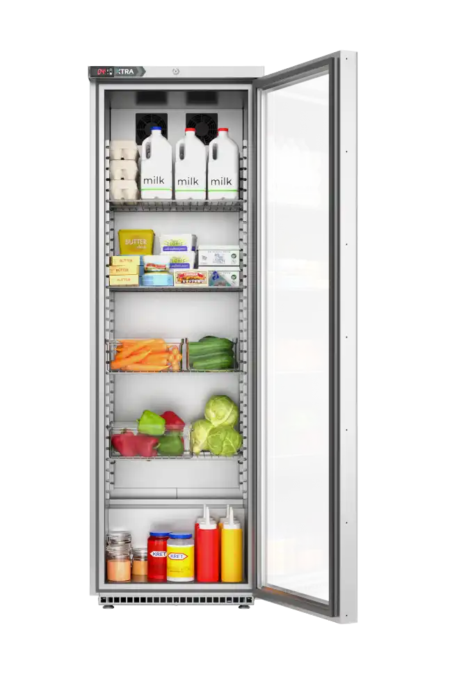 XR415G: 410L Glass Door Cabinet Refrigerator 33-115