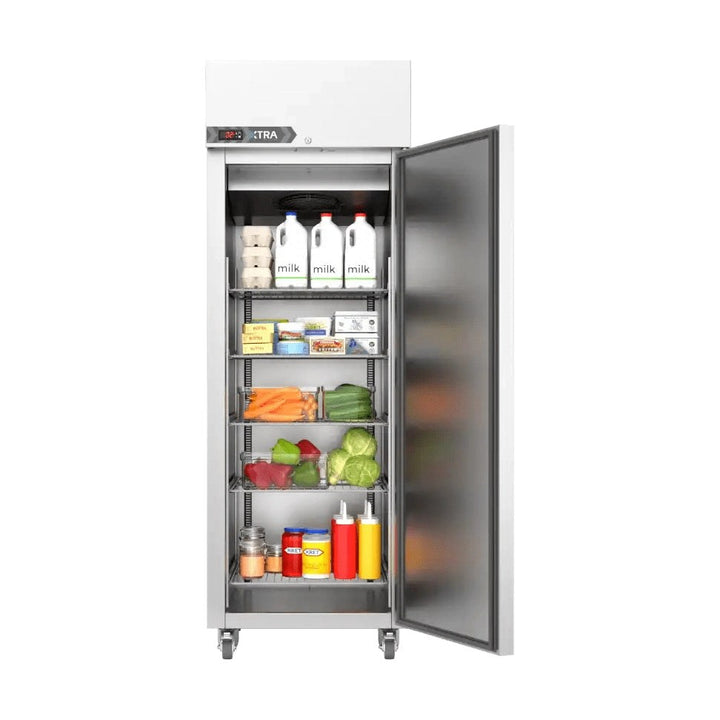 Foster extraXR600H: 600L Cabinet Refrigerator, Single door refrigerator cabinet with stainless steel construction and adjustable shelves.