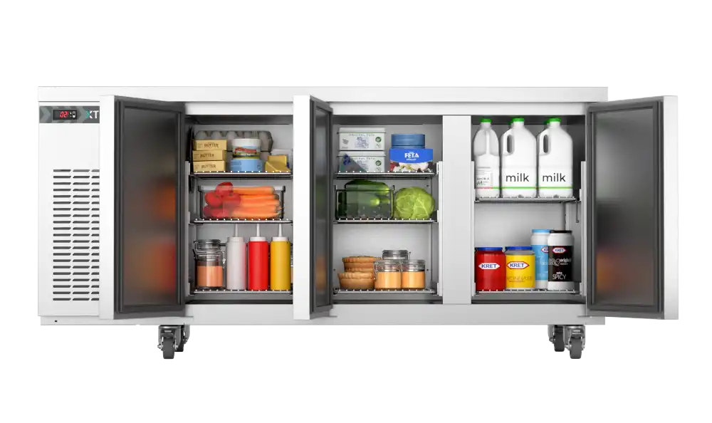 XR3H: 435L Counter Refrigerator 33-189 Three door refrigerator counter