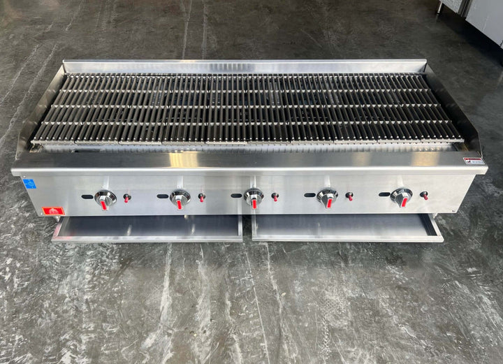 KRD Professional Natural Gas Chargrill 5 burners 37.5kW 150cm Quintuple Control ECB60S