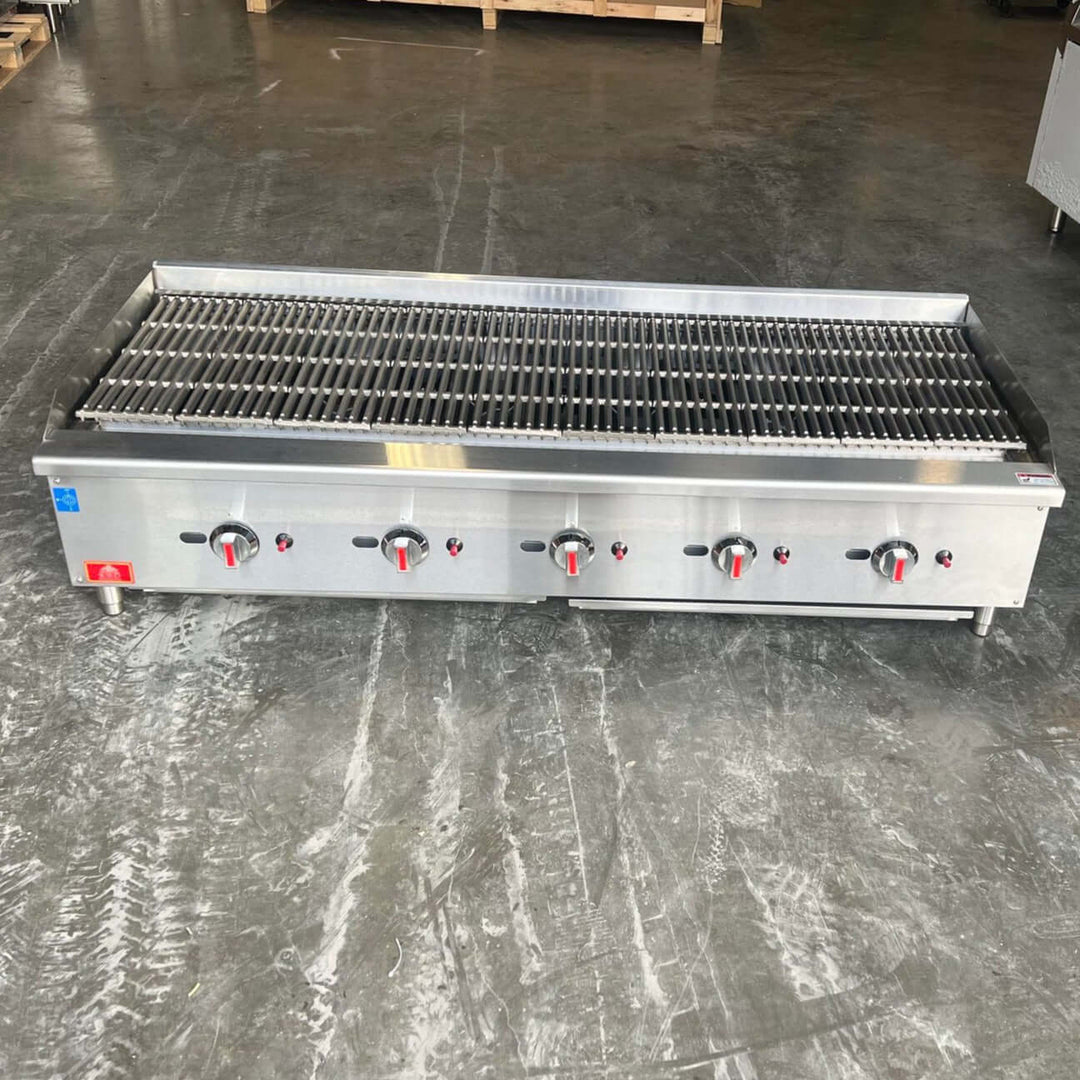 KRD Professional Natural Gas Chargrill 5 burners 37.5kW 150cm Quintuple Control ECB60S