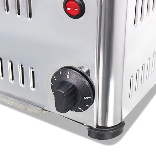 Close-up of the control knob on the KRD Commercial Four-slice Electric Toaster 2kw KR-4BATS, showcasing its precise timer settings.