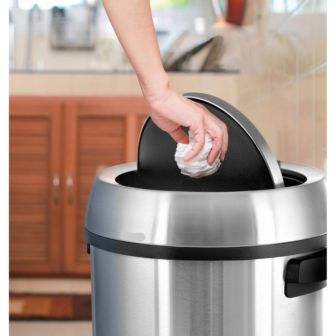 KRD 60 Litre Round Touch Top Bin Swing Stainless Steel
