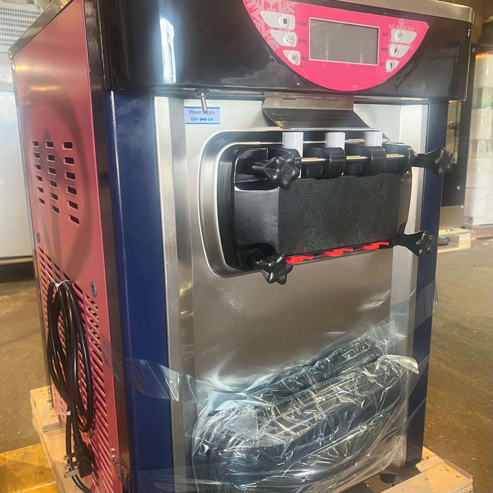 KRD Three Flavour Soft Serve Ice Cream & Frozen Yoghurt Machine with Air Pump Function 20-25L/H