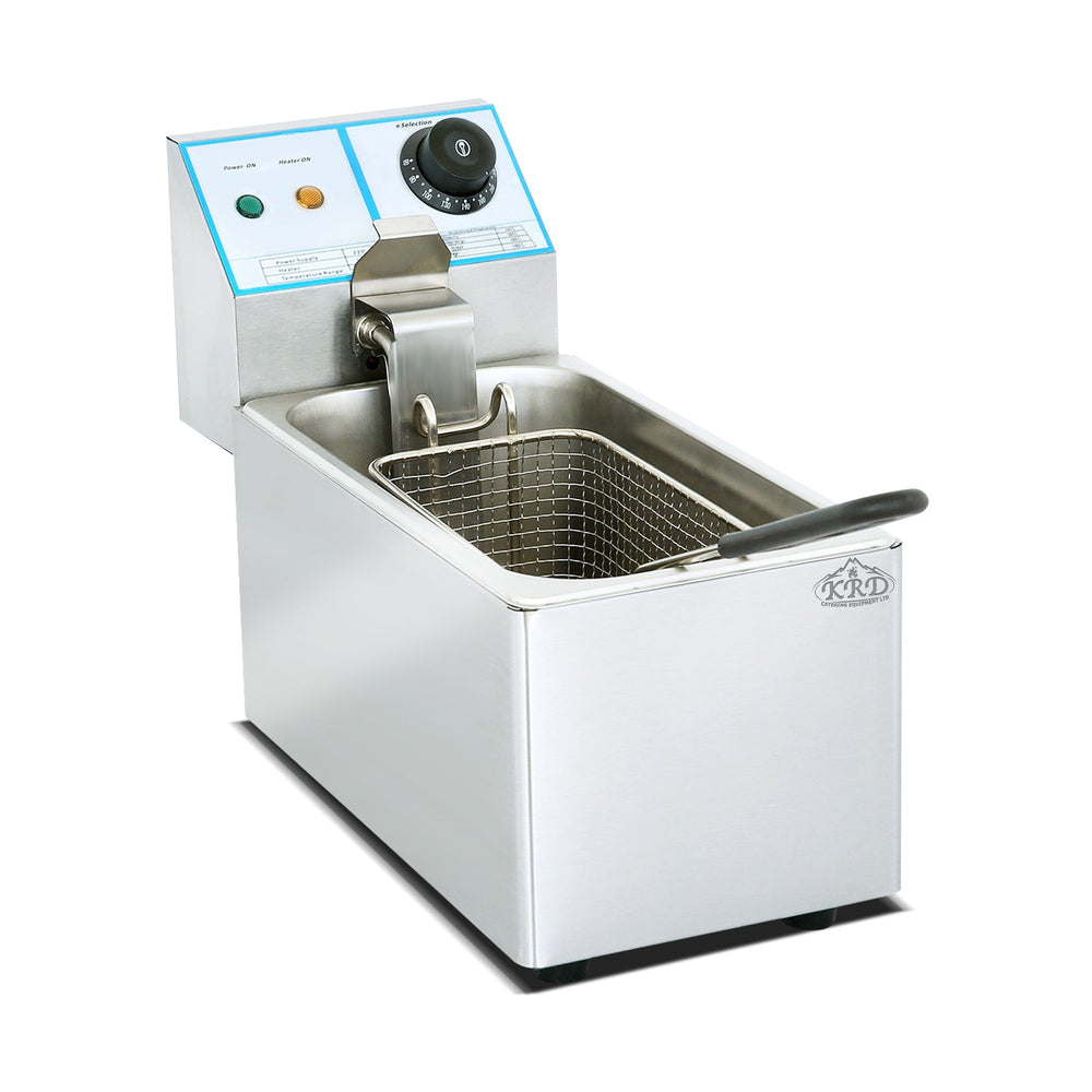 KRD Counter top 1-tank&1-basket electric fryer 2KW 4L KR-4A commercial catering equipment by KRD, durable stainless steel design.