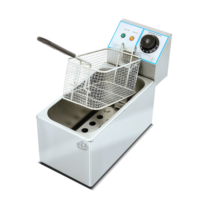 KRD Counter top 1-tank&1-basket electric fryer 2KW 4L KR-4A commercial catering equipment, stainless steel body, frying basket.