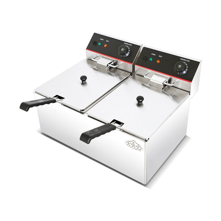 KRD Counter top 1-tank&amp;1- basket electric fryer 2.8KW KR-8L-2 commercial catering equipment with stainless steel body and detachable basket.