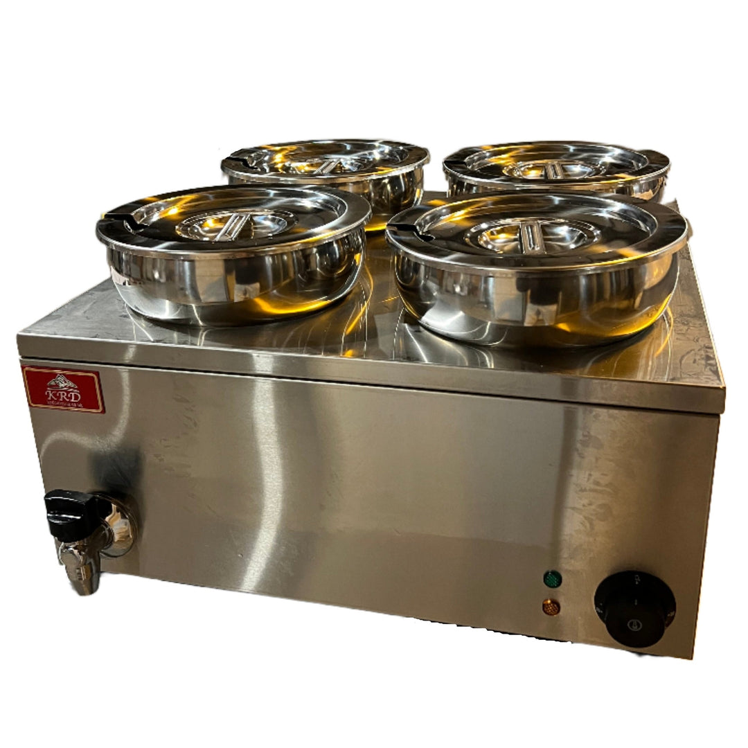 KRD Commercial Round Bain Marie 4 Hot pots 4x 7 litres Countertop