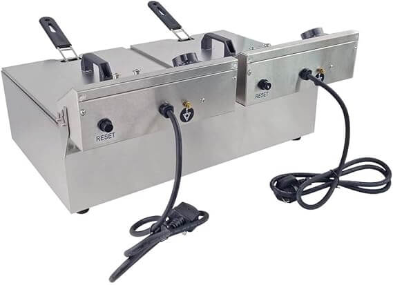 KRD Commercial Double Deep Fat Fryer 13 + 13 litres 3+3KW Countertop