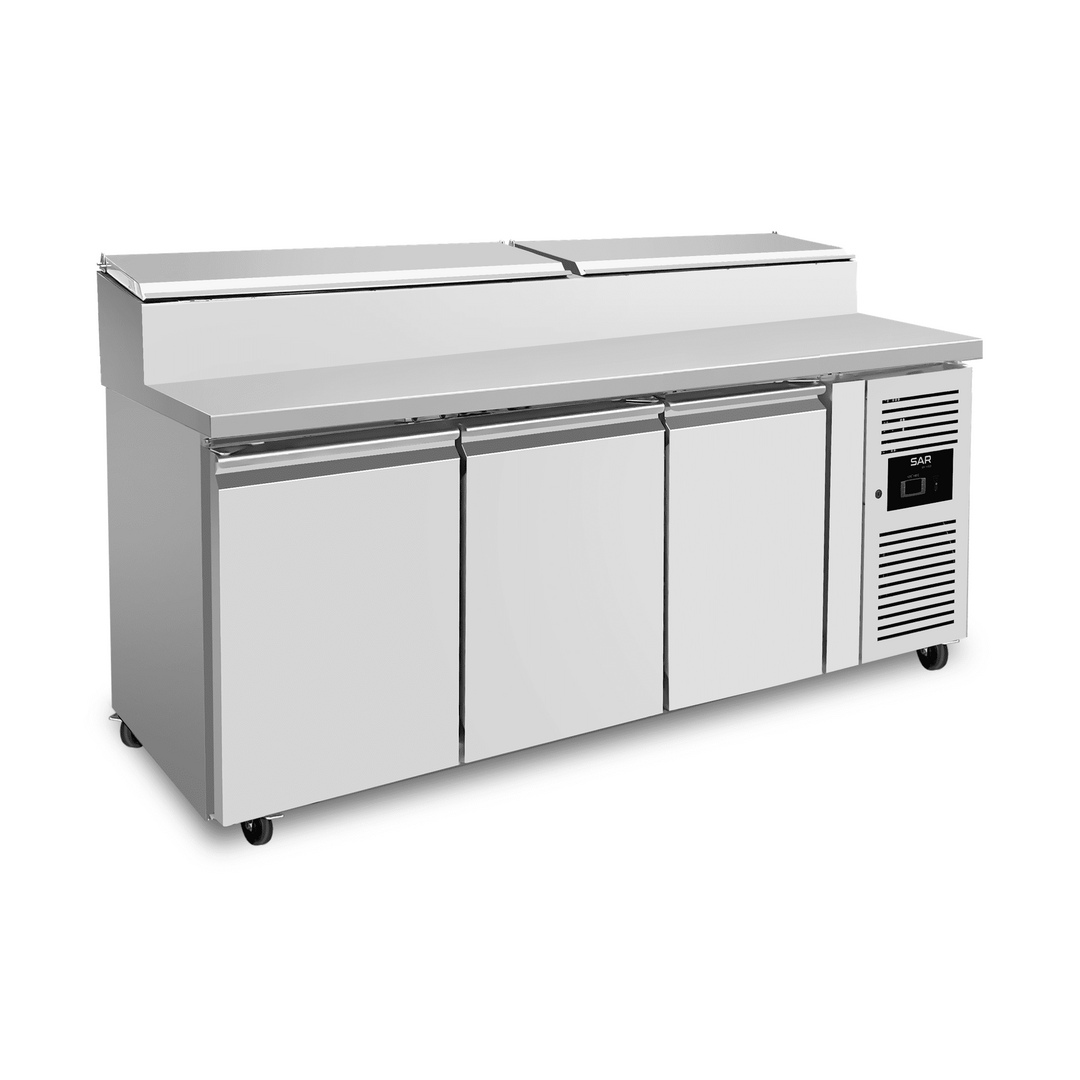 KRD Commercial 3 Door Refrigerated Prep Counter THSH3000/800 1/3