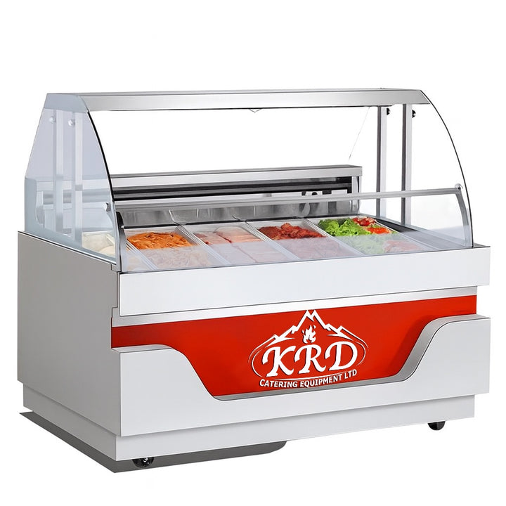 KRD 1500mm Serve Over Counter Fridge Commercial Curved Glass Deli Display