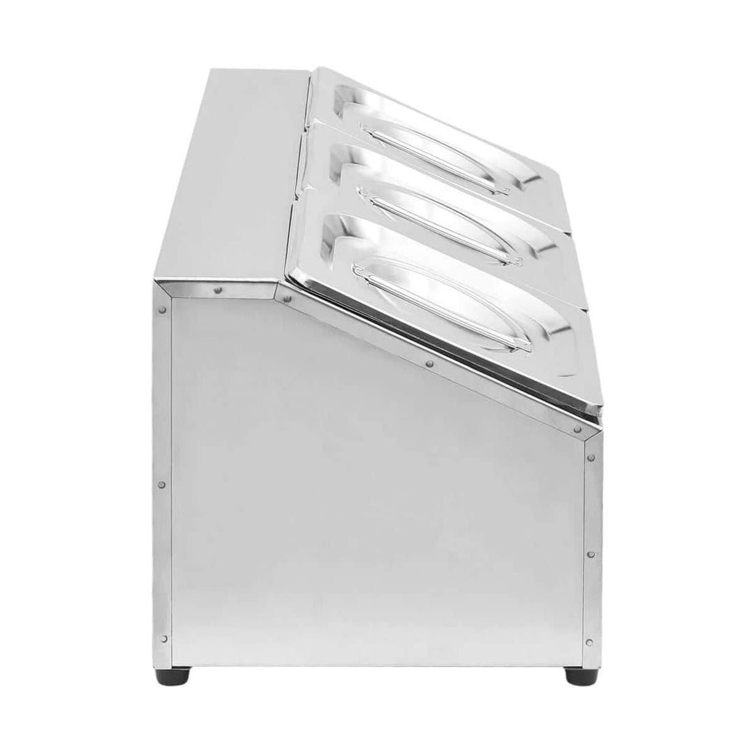 Condiment Racks Commercial KRD Commercial Condiment Holder including 3xGN1/6 100mm Pans – KRD Catering