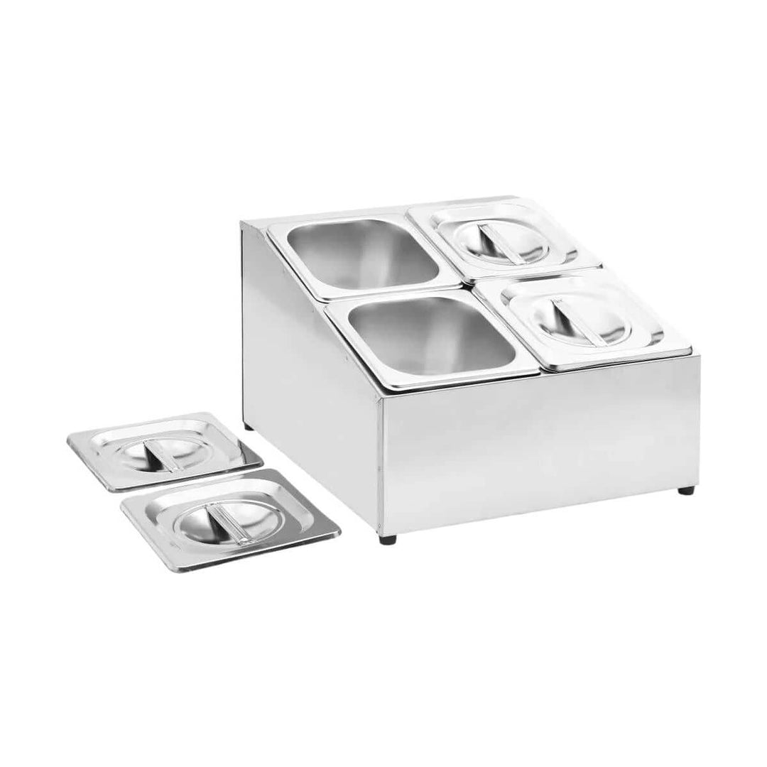 KRD Commercial Condiment Holder including 4xGN1/6 100mm Pans