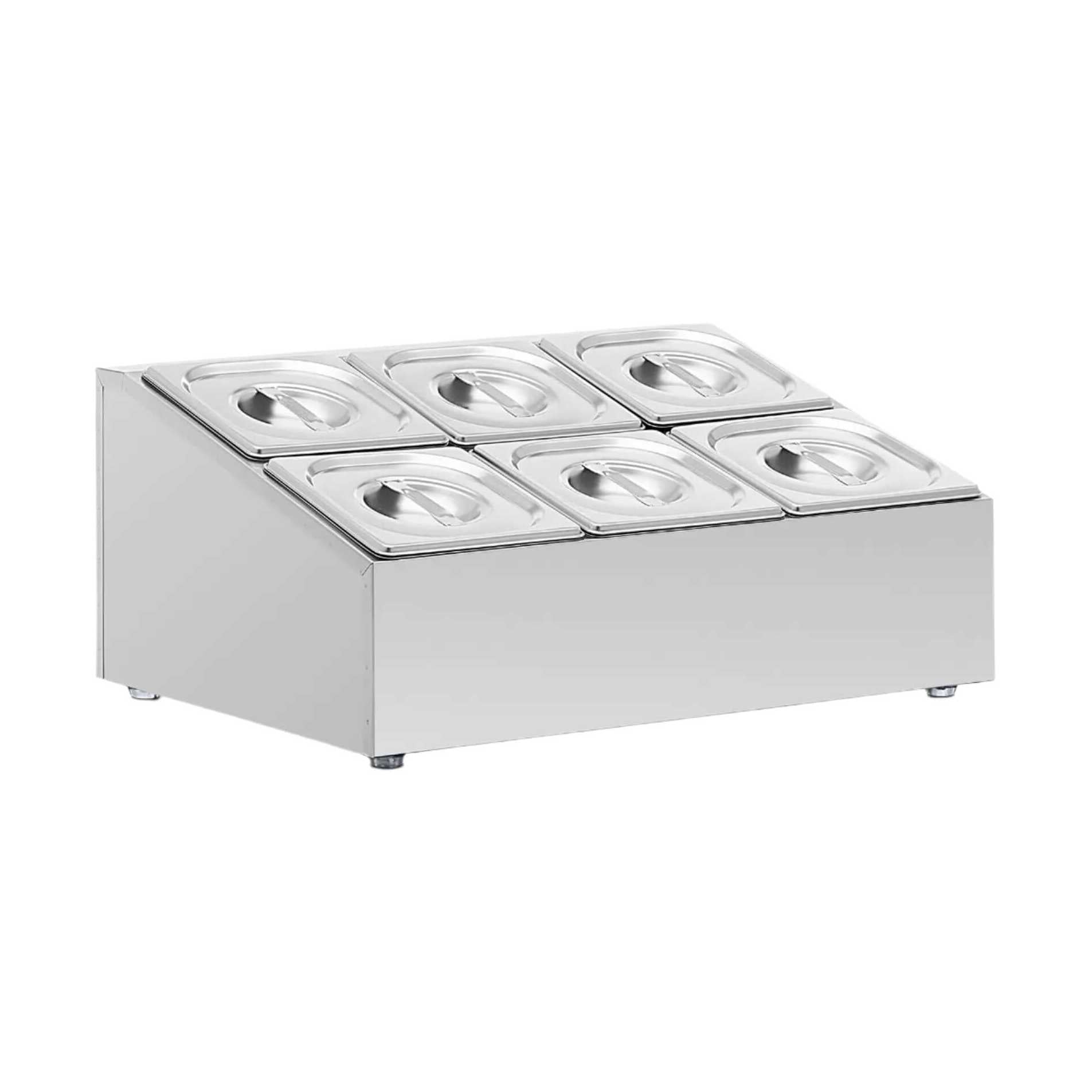 KRD Commercial Condiment Holder including 6xGN1/6 100mm Pans – KRD Catering