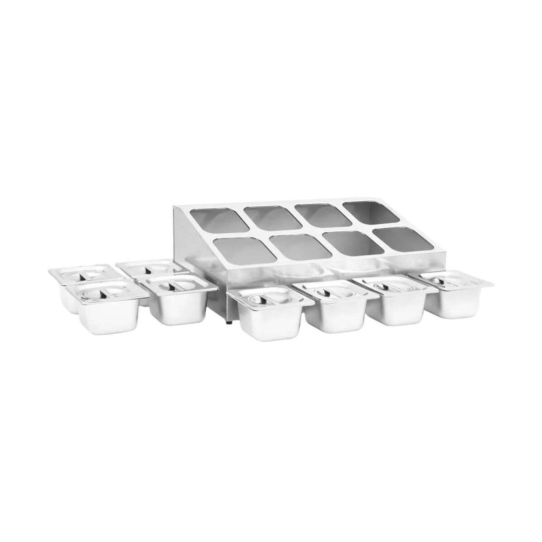 KRD Commercial Condiment Holder including 8xGN1/6 100mm Pans – KRD Catering