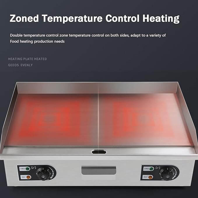 KRD Commercial Electric Griddle with zoned temperature control for versatile cooking needs.