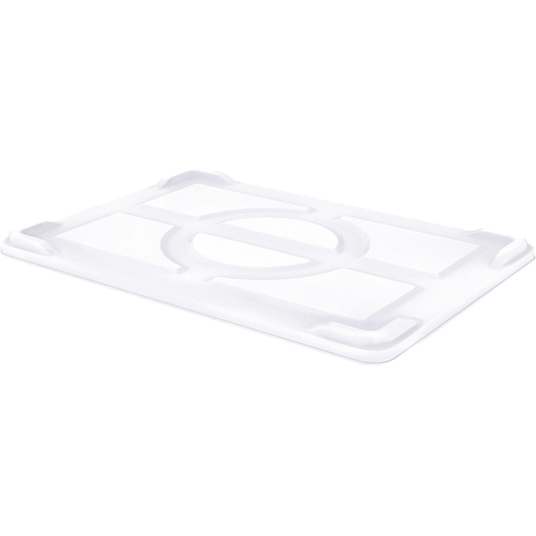 KRD Pizza Dough Tray Lid White 610mm for commercial kitchen equipment, made to keep dough fresher and free from contaminants.