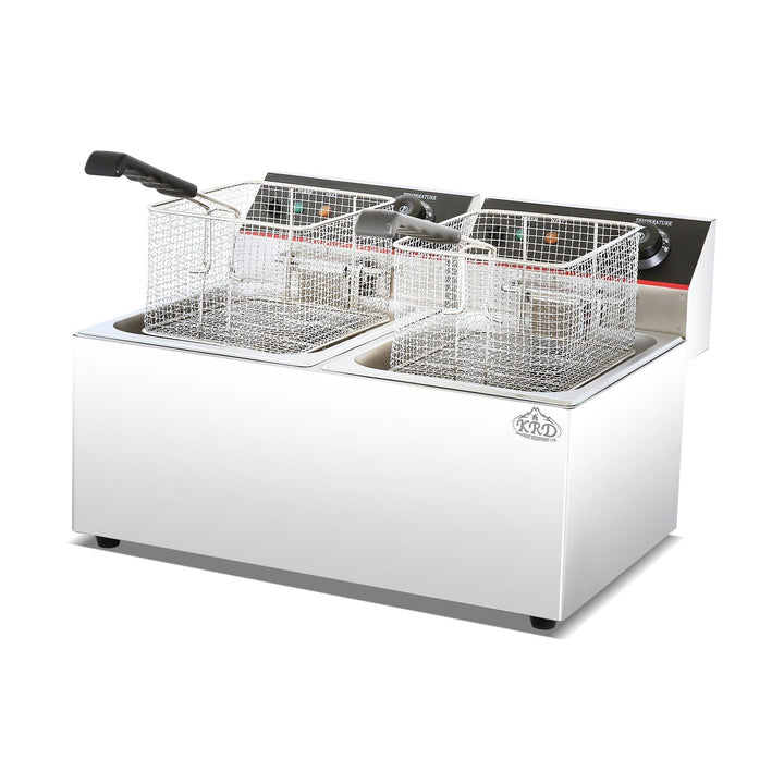 KRD Counter top 2-tank&amp;2- basket electric fryer 2.5+2.5KW KR-6L-2 commercial catering equipment