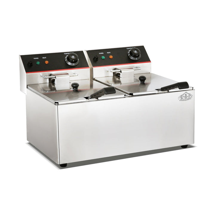 KRD Counter top 2-tank&amp;2- basket electric fryer 2.5+2.5KW KR-6L-2 commercial catering equipment