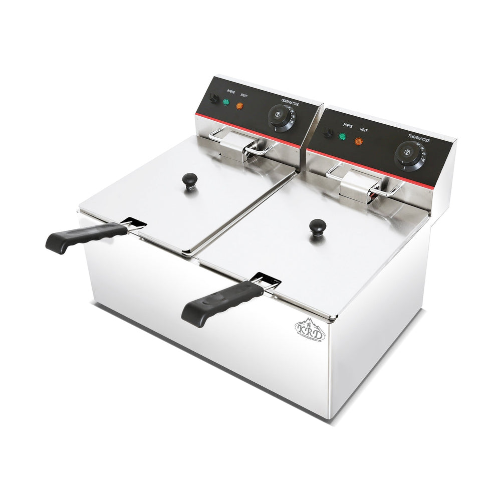 KRD Counter top 2-tank&2-basket electric fryer 2.5+2.5KW KR-6L-2 commercial catering equipment
