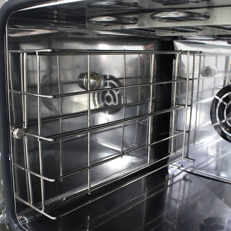 KRD Commercial Convection Oven with Steam Perspective convection oven 2.6KW KR-1A interior showcasing stainless steel racks