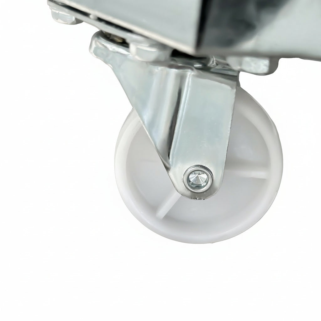 KRD 2 Door Saladette Counter Fridge with chopping board 240L caster wheel for easy mobility in commercial kitchen equipment.