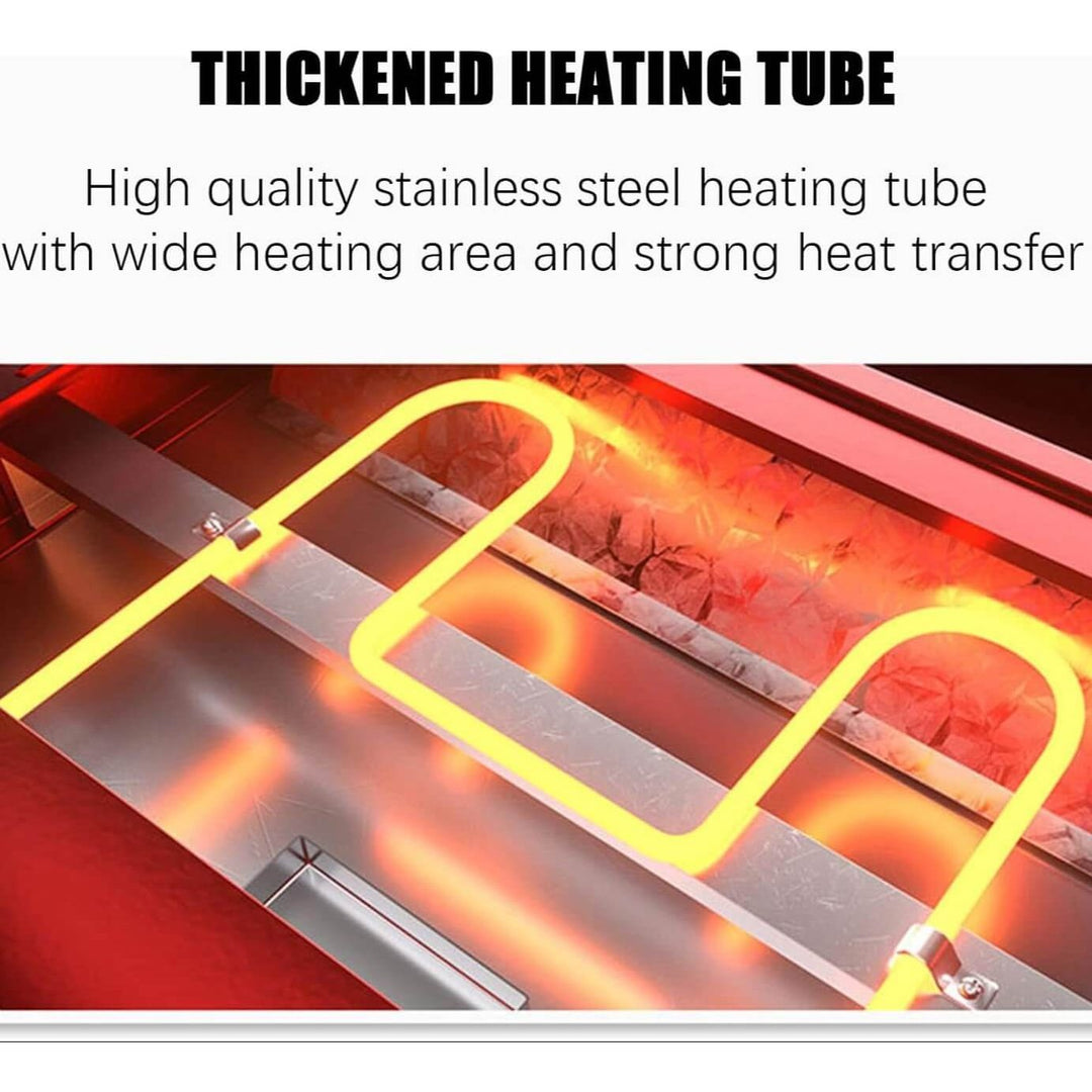 KRD Commercial Red Hot Food Chicken Warmer Display Cabinet Showcase 38cm thickened stainless steel heating tube with strong heat transfer.